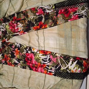 Floral Camouflage Leggings with Mesh Detail